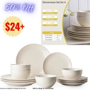 12 Pieces Modern Dinnerware Set