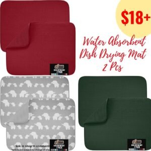 Water Absorbent Dish Drying Mat 2 Pcs