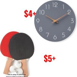 Wall Clock  | Table Tennis Paddle Set