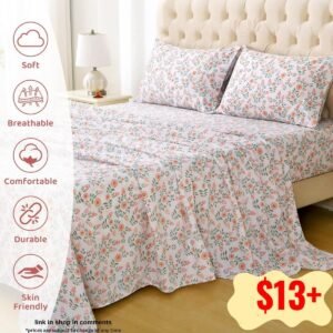 Microfiber Printed Queen Sheet Set