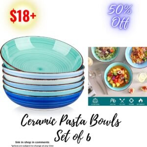 Ceramic Pasta Bowls Set of 6