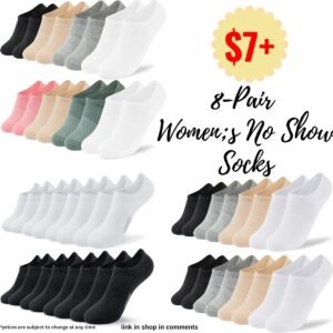 Women's No-Show Socks - 8 Pair