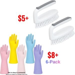 6 pack Cleaning Gloves | 2 pack Cleaning Brush