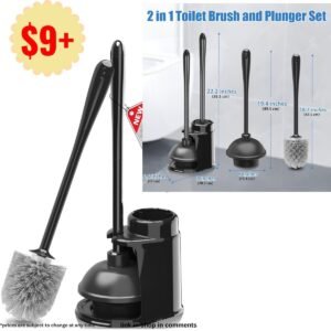 Toilet Plunger and Brush Set