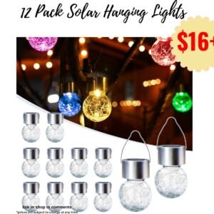 12 Pack Solar Hanging Lights
