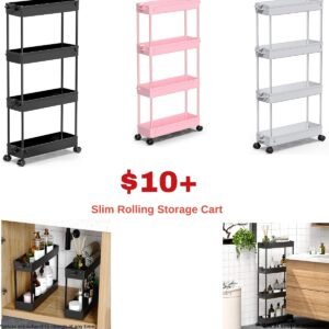 4 Tier Slim Rolling Storage Cart