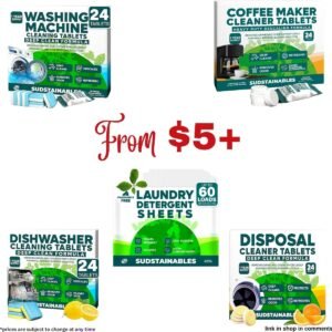 Appliance cleaners & Laundry Detergent Sheets starting at $5+