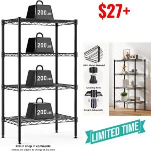 4-Tier Metal Wire Storage Shelves