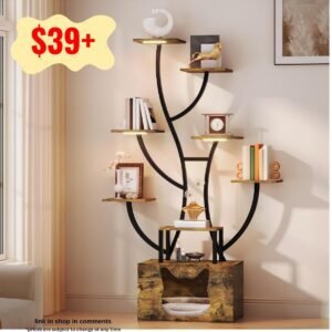Tall Bookshelf with LED Light