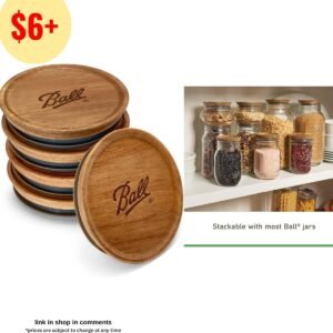 5 Pack Ball Jar Wooden Storage Lids