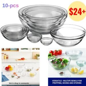 10 Piece Glass Mixing Bowl Set