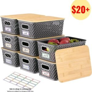 8 Packs Plastic Storage Bins