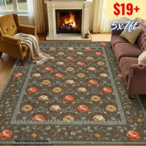 Washable 5x7ft Area Rug