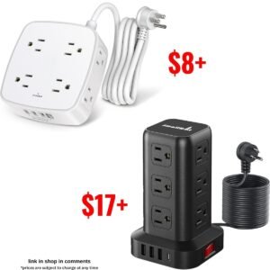 6 Ft Surge Protector Power Strip | 15FT USB C Power Strip Surge Protector