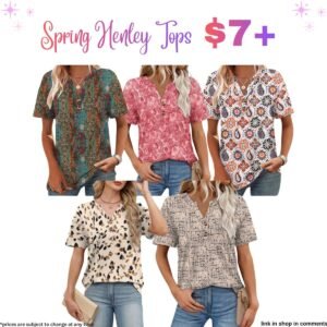 Spring Henley Tops