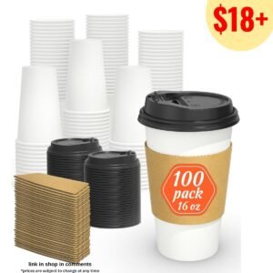 100 Pack 16 oz Disposable Coffee Cups