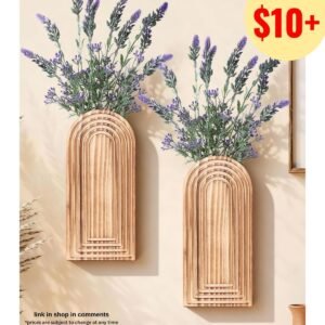 Wooden Wall Vase Set