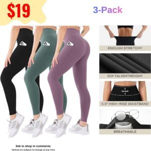 3 Pack High Waisted Leggings