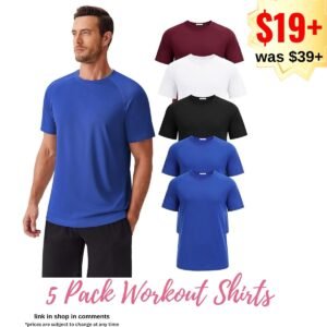 5 Pack Workout Shirts