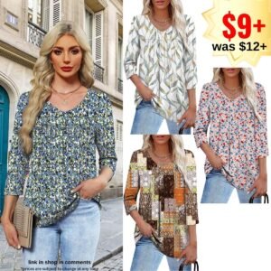 3/4 Sleeve Tunic Shirts