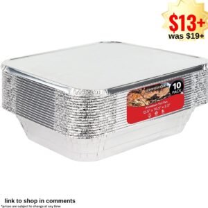 Aluminum Trays with Lids (10 Pack)