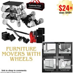 Furniture Movers with Silent Rubber Wheels