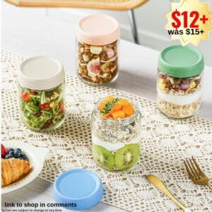 4 Pack Glass Storage Jars