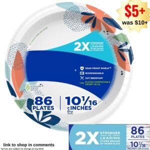 Large Paper Plates, 10 Inch, 86 Count
