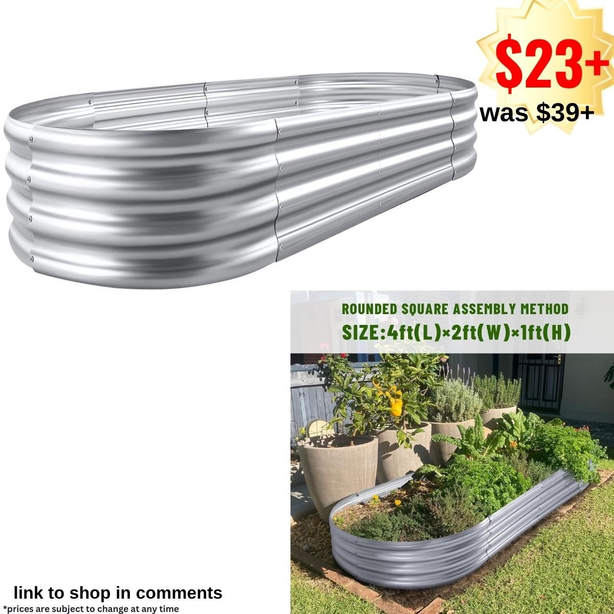 Galvanized Raised Garden Bed