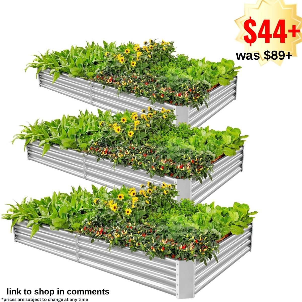 Galvanized Metal Raised Garden Bed,