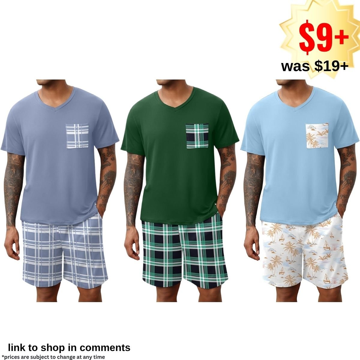 Mens Pajamas Set