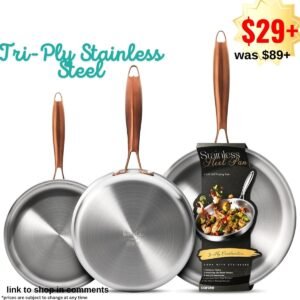 Tri-Ply Stainless Steel Frying Pan Se