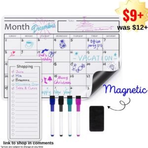Magnetic Dry Erase Whiteboard Calendar