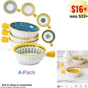 Set of 4-23 Oz Ceramic Soup Bowls