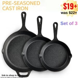 Cast Iron Skillet 3-Piece Set