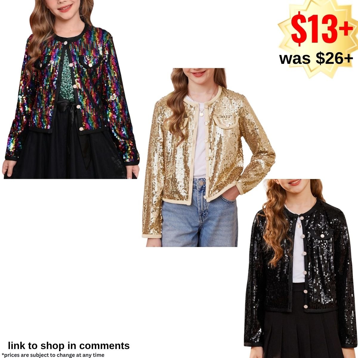 Girls Sequin Jackets