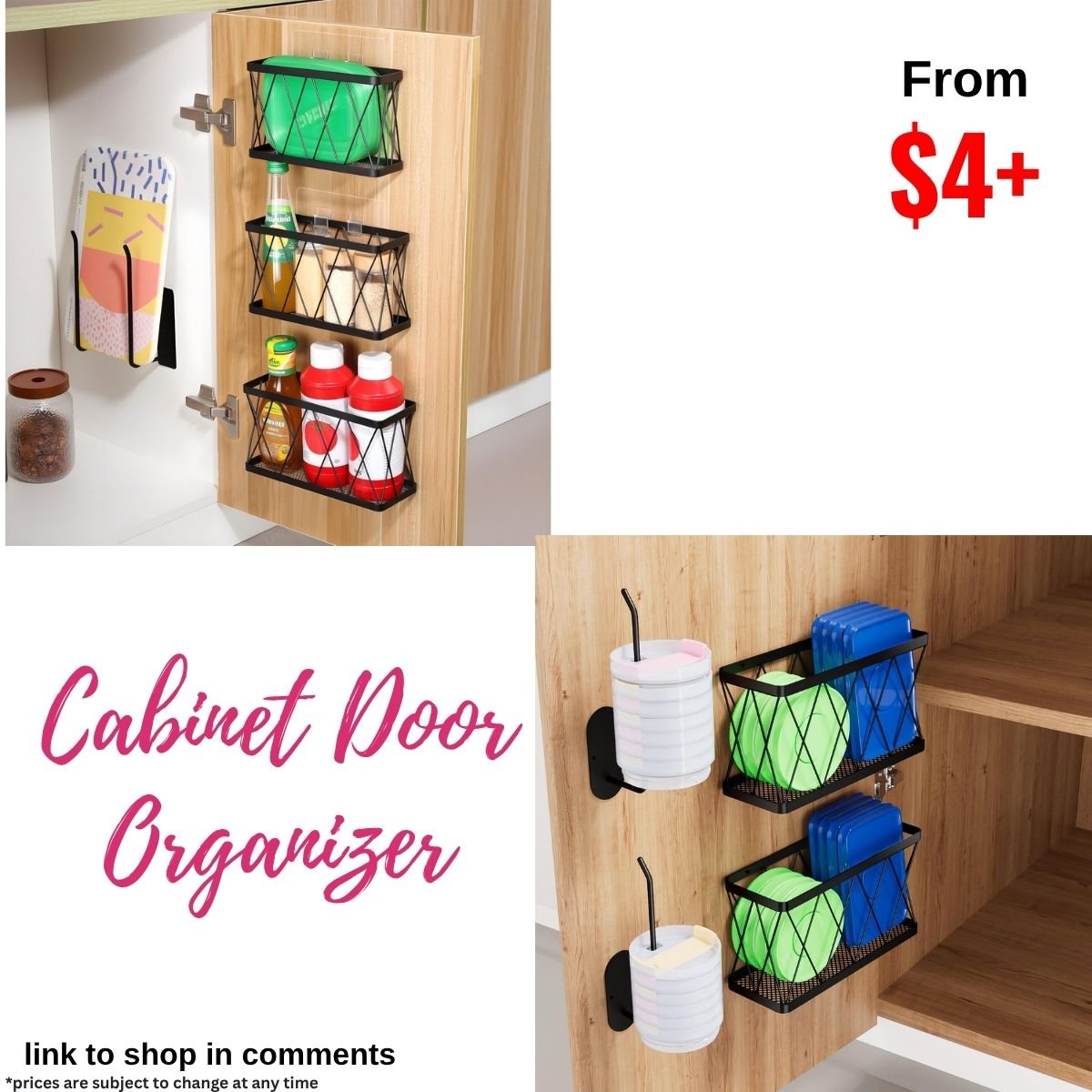 Cabinet door organizer