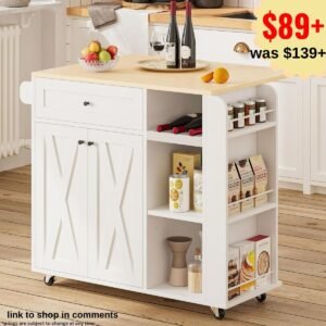 Kitchen Island on Wheels with Storage