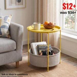 End Table with Fabric Storage Basket
