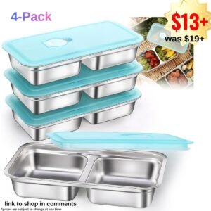 4 Pack Stainless Steel Snack Containers