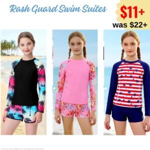 Girls Rash Guard Swimsuit Two Piece