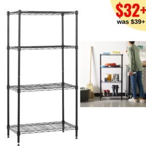 4-Shelf Steel Wire Storage Shelves