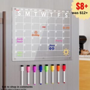 Acrylic Magnetic Dry Erase Board Calendar for Fridge