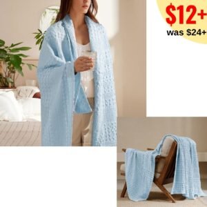 Cotton Waffle Throw Blanket