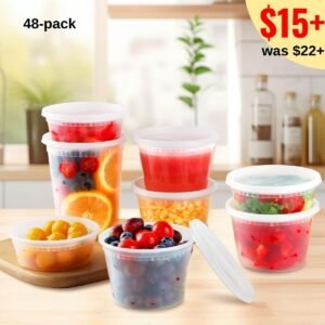 48Sets Deli Containers with Lids