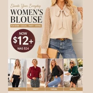 Women Bow Tie Neck Tops