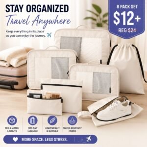 8 Set Packing Cubes for Travel