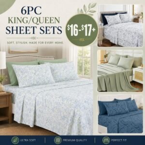 6Pc King/ Queen Sheet Sets