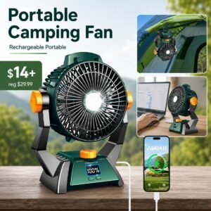Camping Fan - Rechargeable Portable