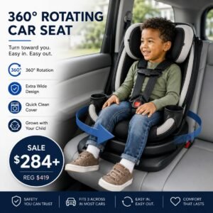 Rotational Car Seat with Quick Clean Cover